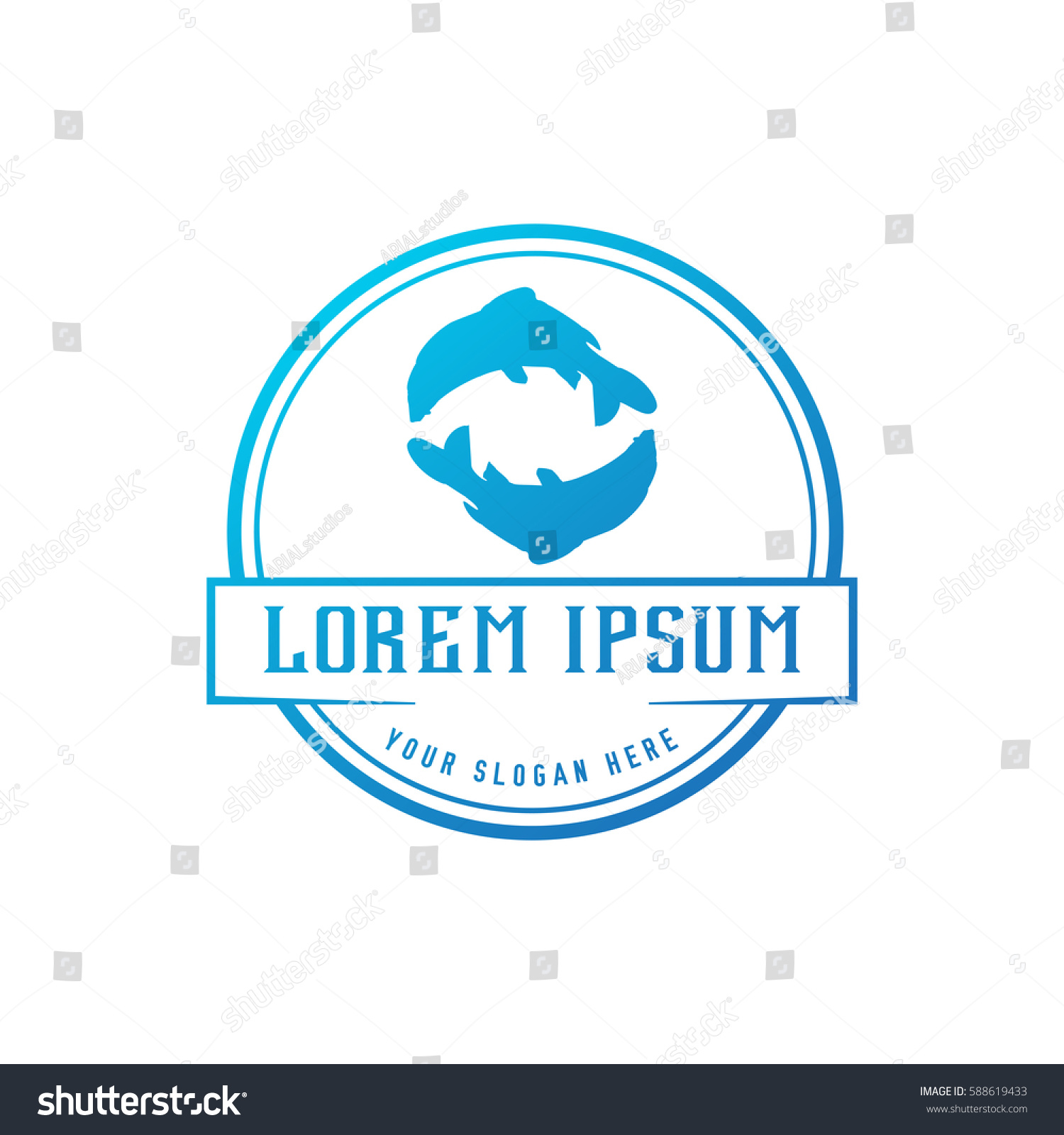 Fish Logo Vector Stock Vector 588619433 - Shutterstock