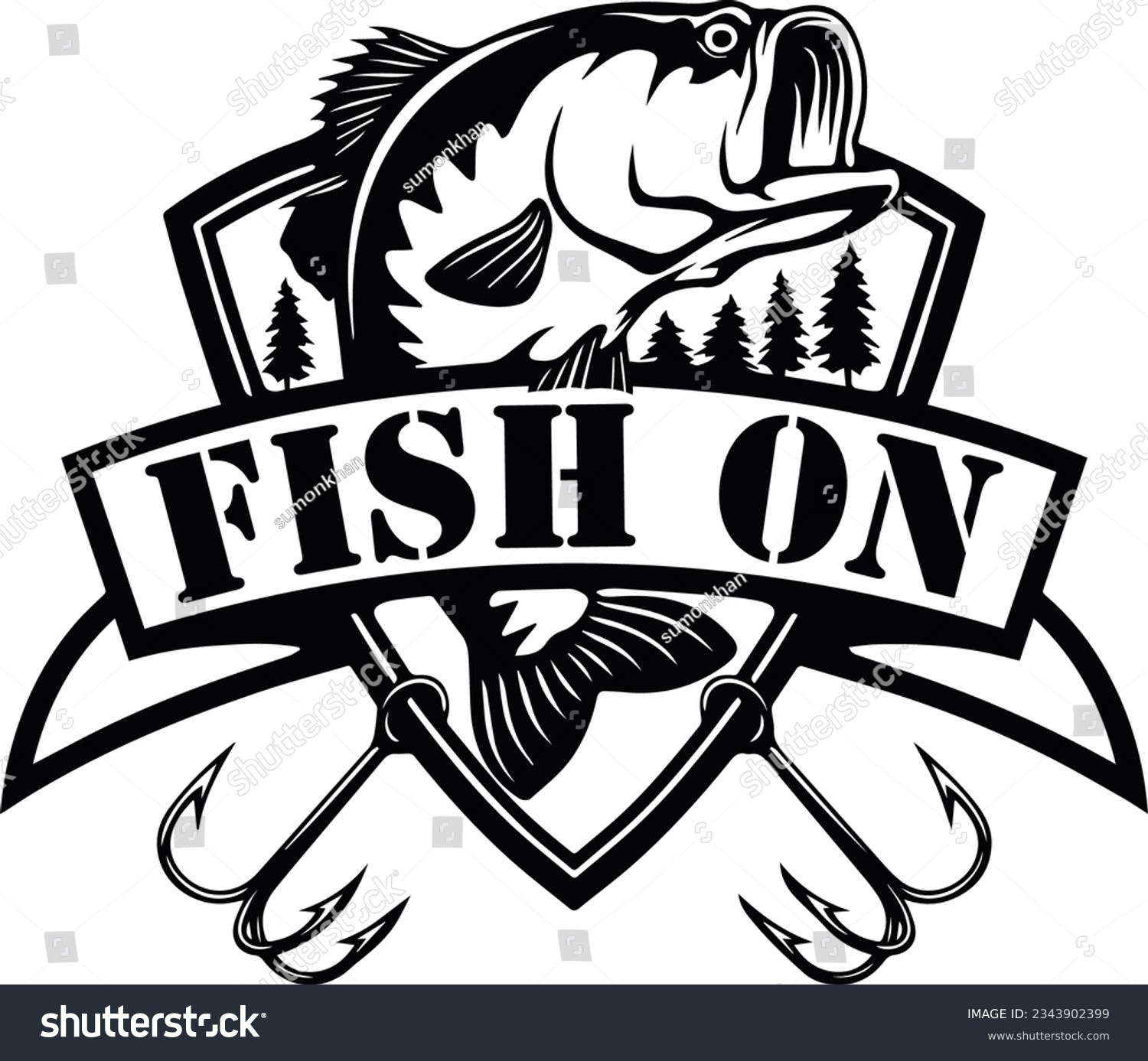 SVG of Fish on; Funny SVG Design svg