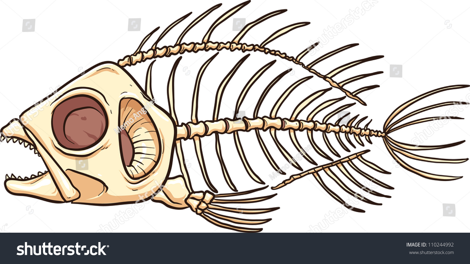 Fish Skeleton. Vector Illustration With Simple Gradients. All In A ...