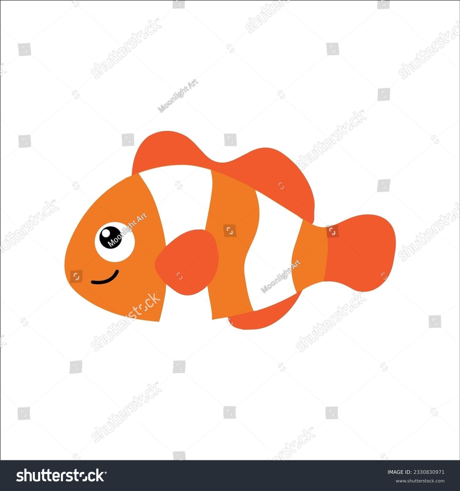 SVG of Fish svg, clown fish svg, Cute svg, fish clip art, sea animal, Baby fish, Svg Files for Cricut svg