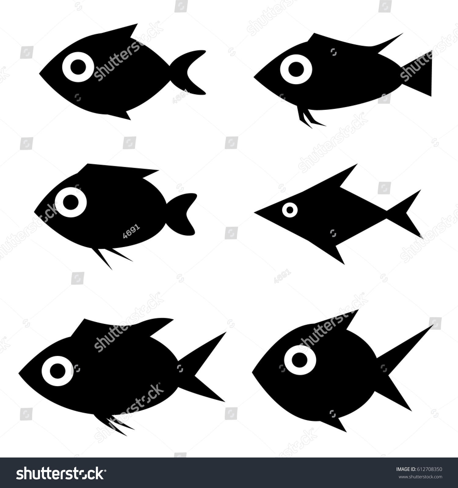 Fish Vector Icon Sign Logo Set Stock Vector (Royalty Free) 612708350 ...