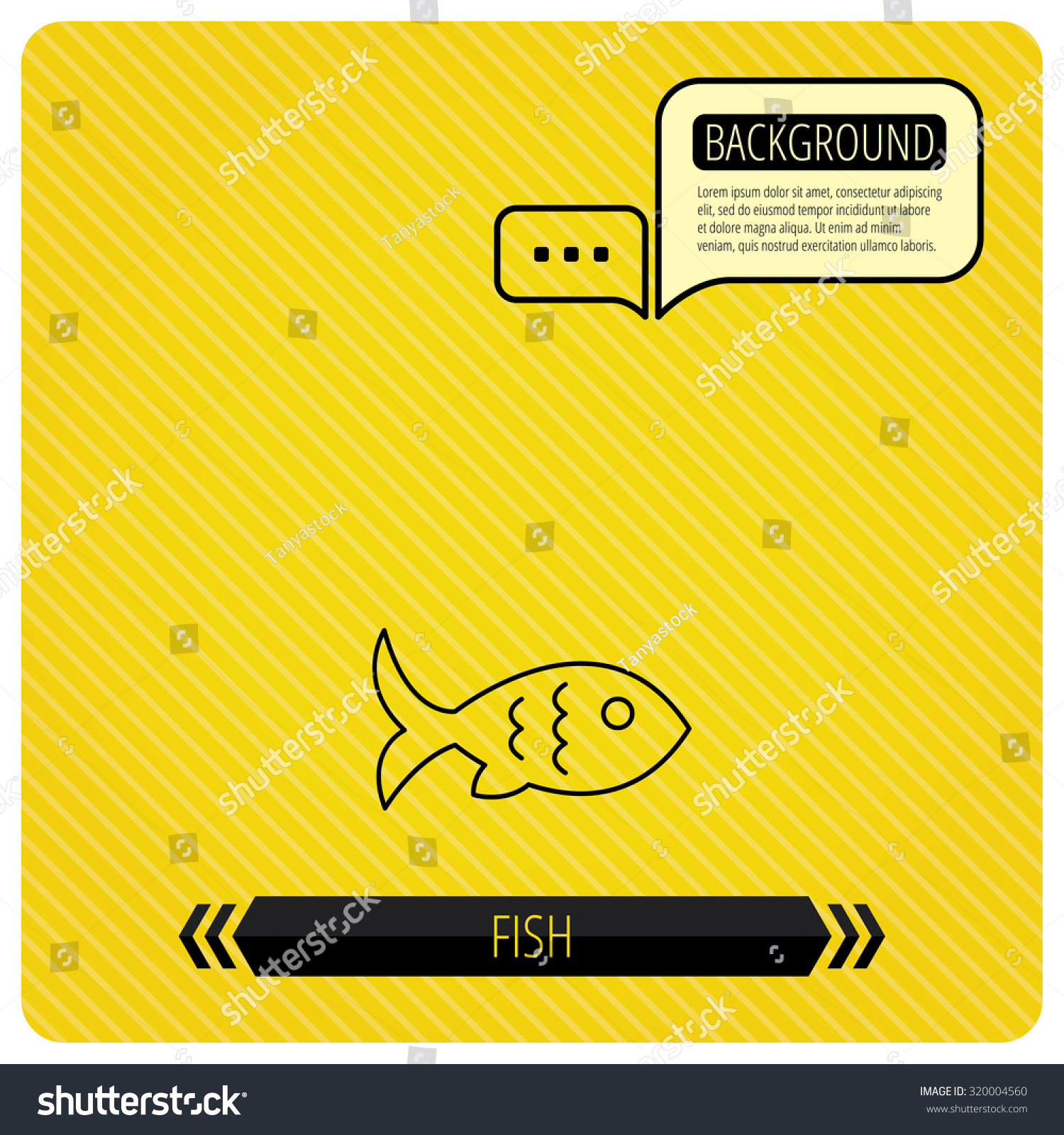 Fish Fin Scales Icon Seafood Sign Stock Vector Royalty Free