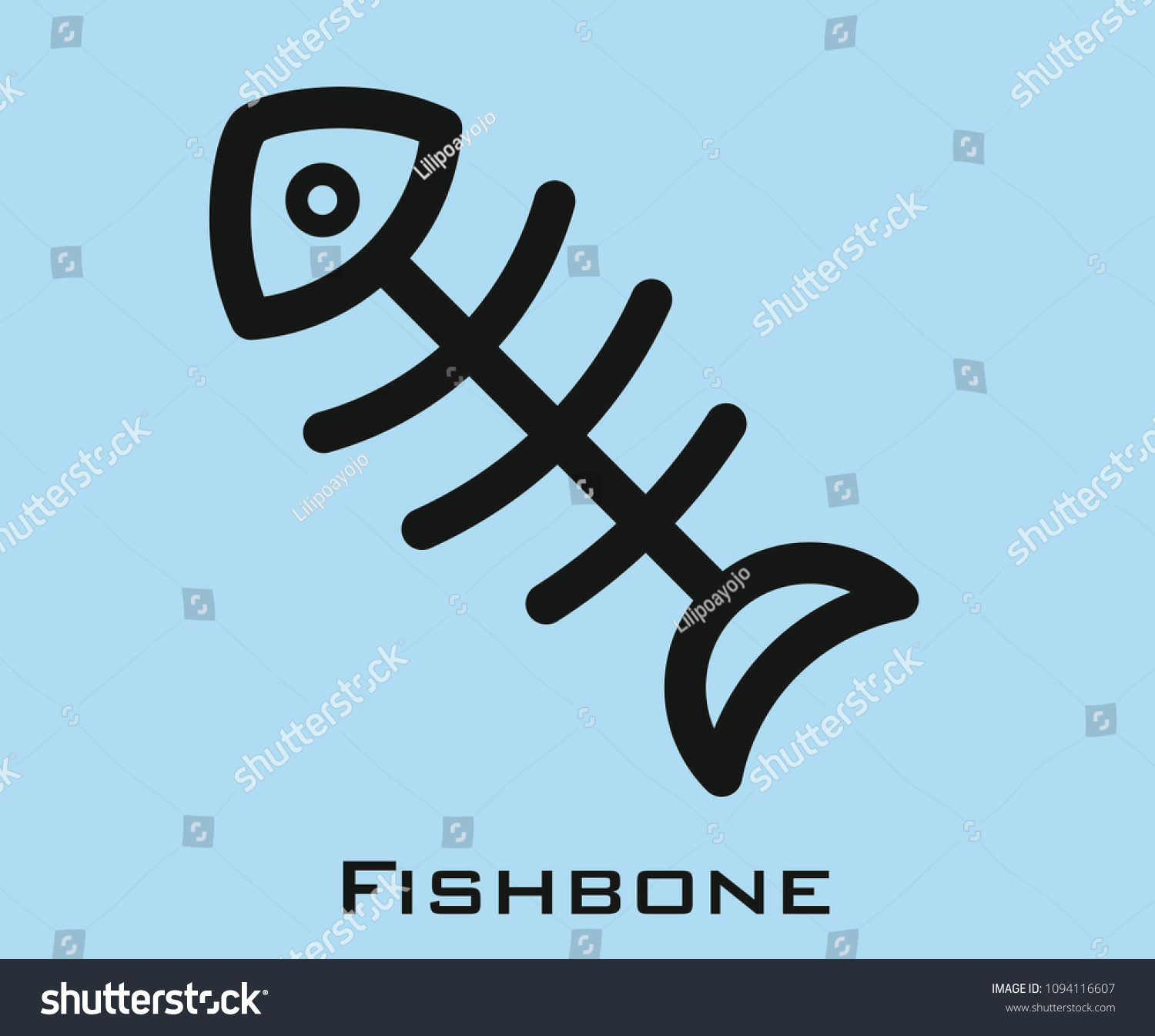 Fishbone Icon Vector Stock Vector Royalty Free Shutterstock
