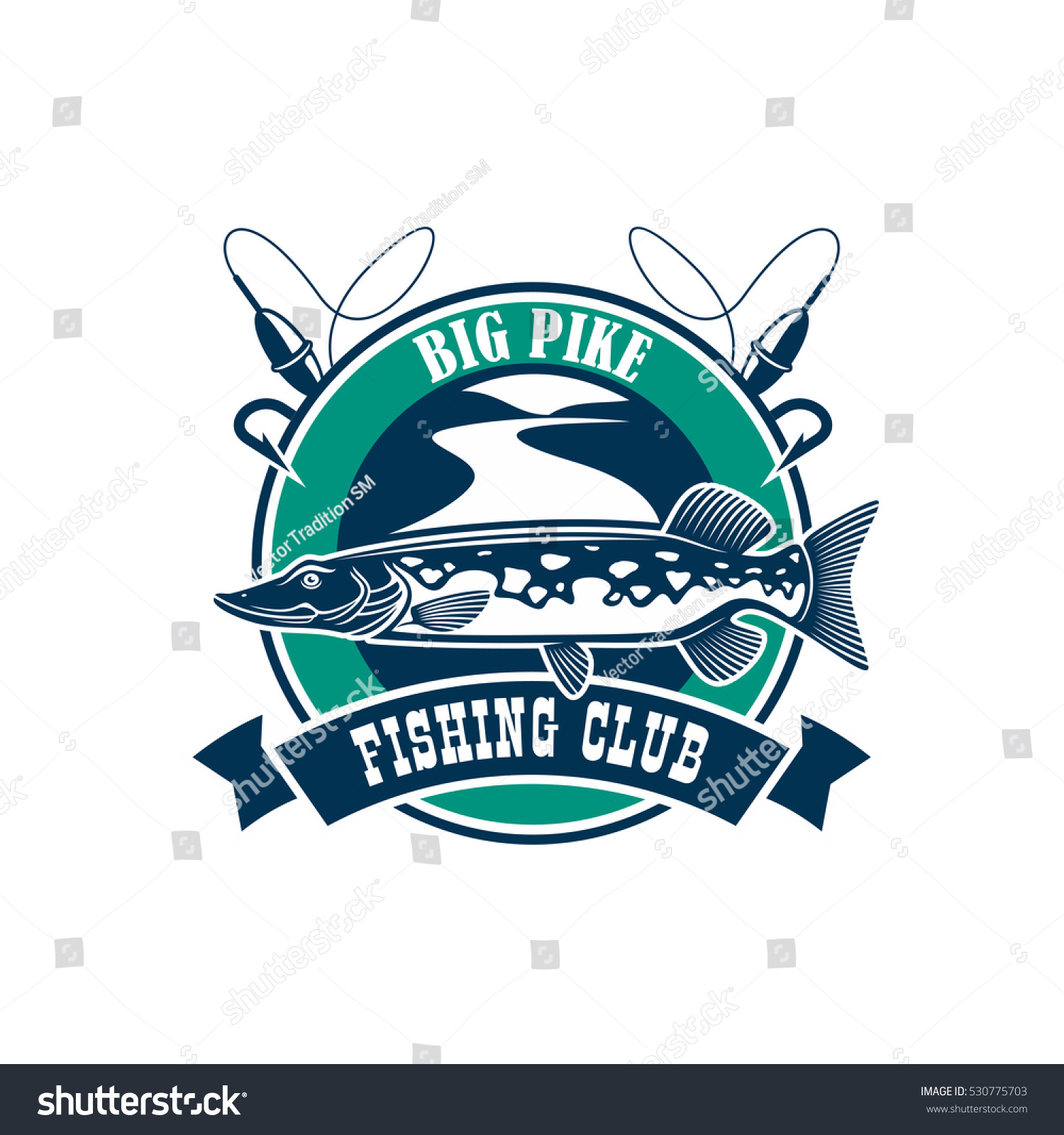 Download Fishing Club Isolated Icon Vector Fisherman Stock Vector ...