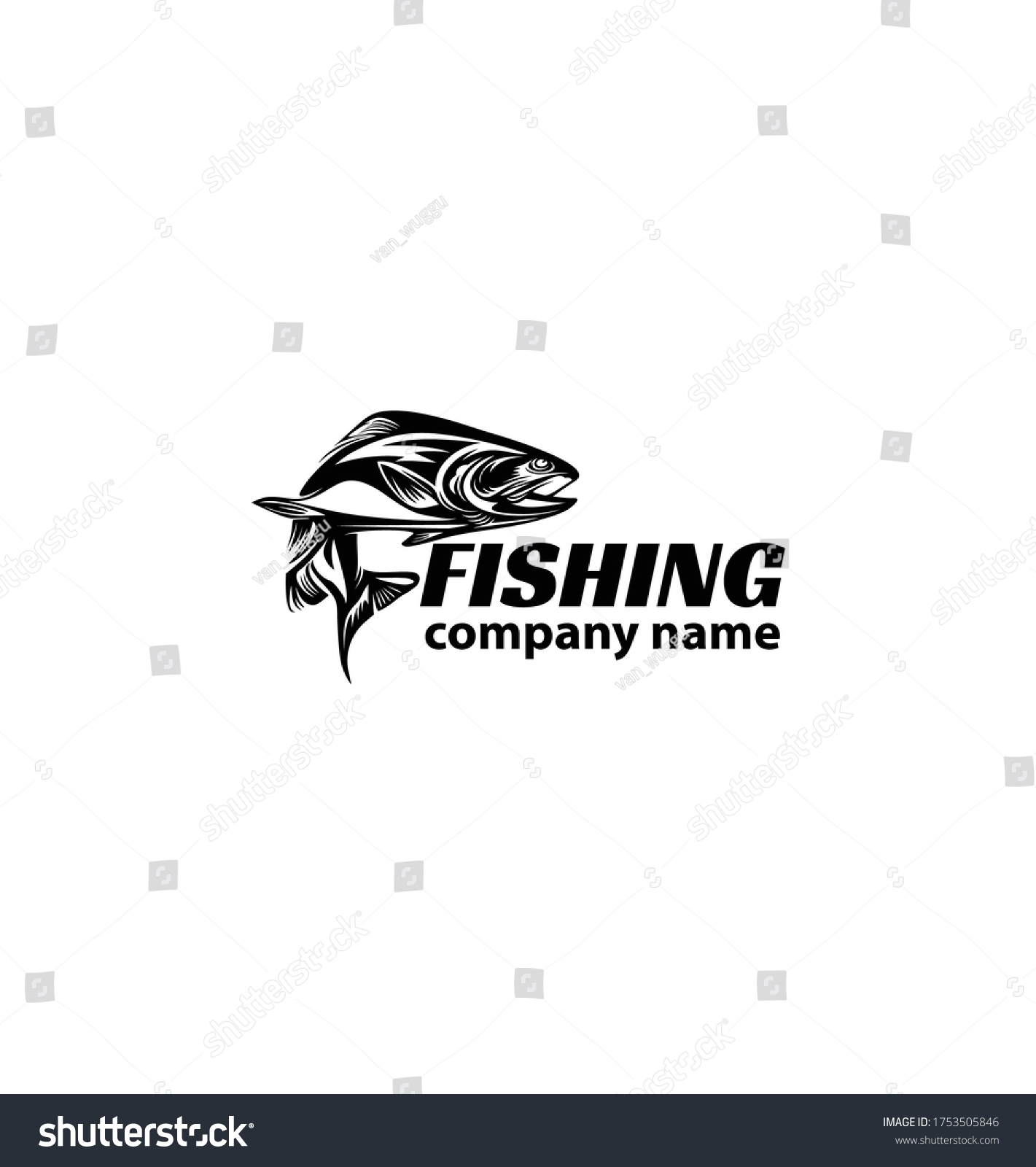 Fishing Company Name Logo Design Concept Stock Vector (Royalty Free ...