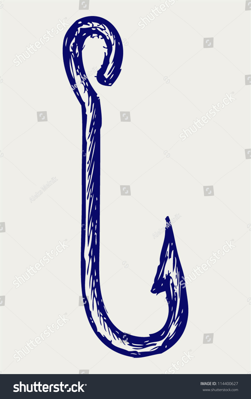 Fishing Hook. Doodle Style Stock Vector Illustration 114400627 ...