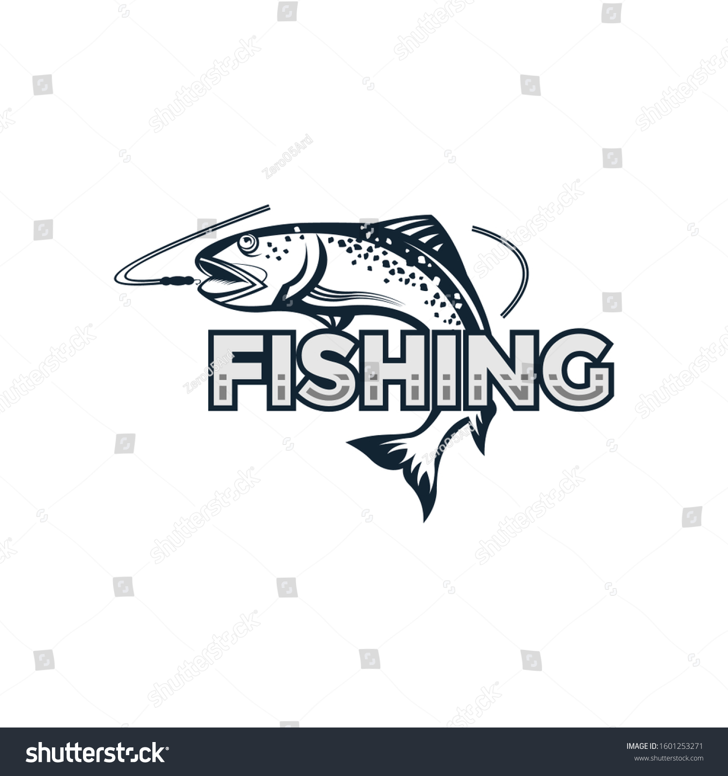 Fishing Logo Bass Fish Club Emblem Stock Vector (Royalty Free ...