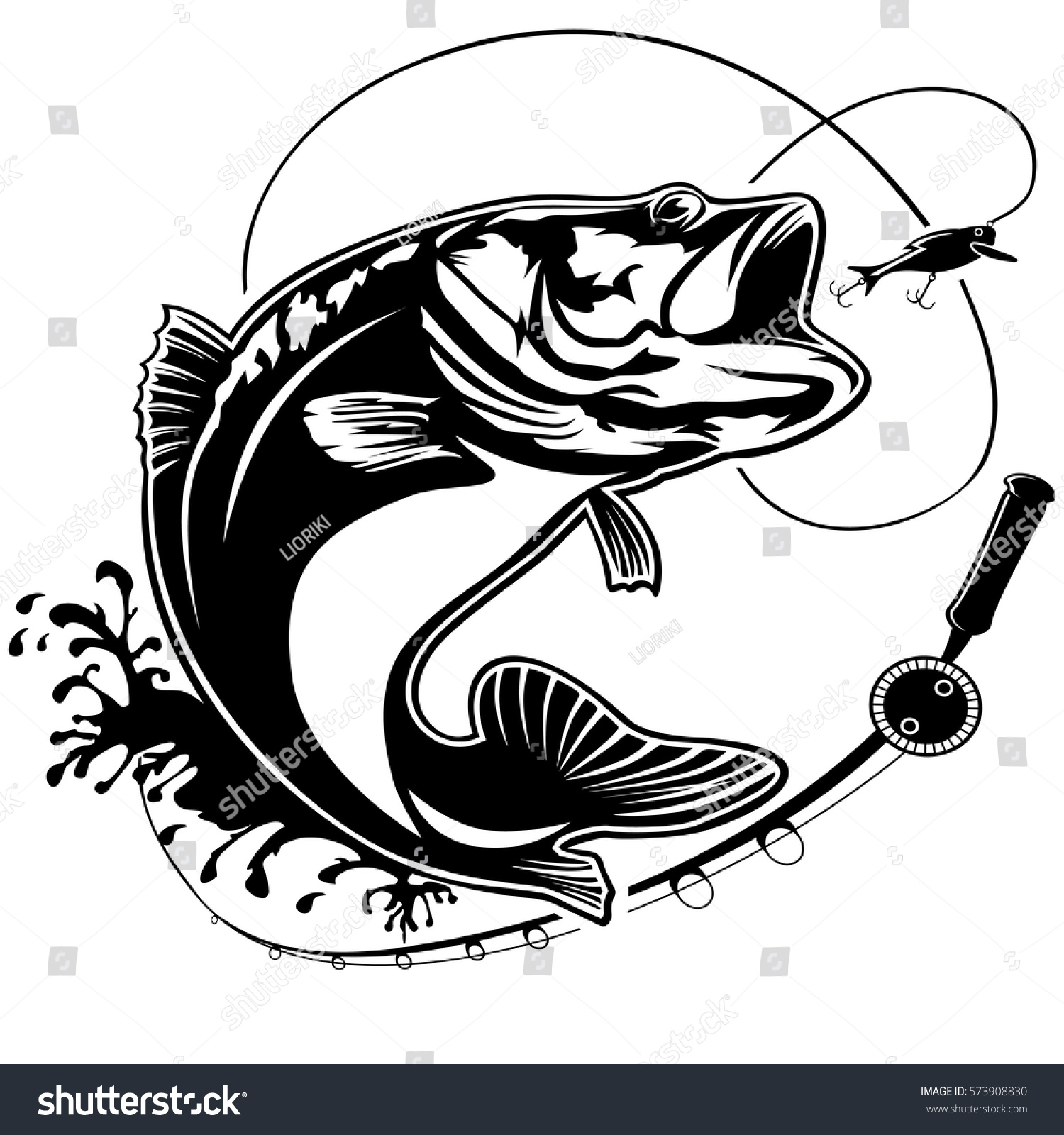 Fishing Logo Bass Fish Club Emblem Stock Vector 573908830 ...