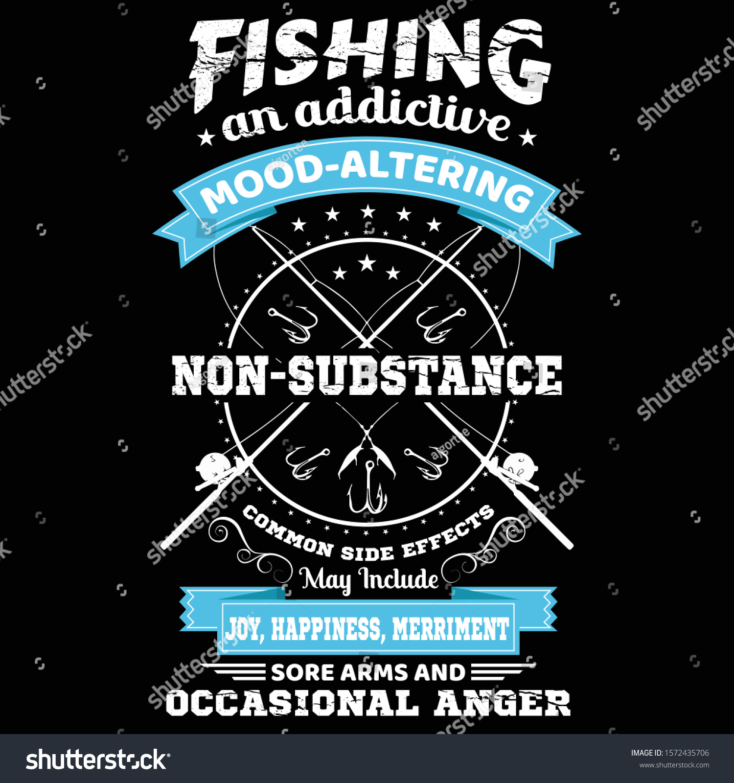 Fishing Quote Vector Fishing Addictive Moodaltering Stock Vector Royalty Free 1572435706