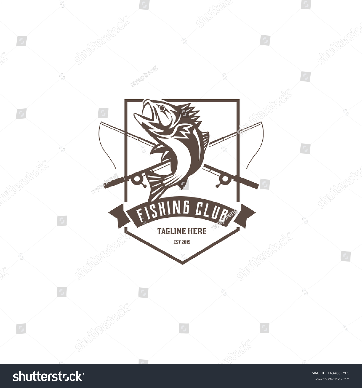 Fishing Sport Club Logo Vector Retro Stock Vector (Royalty Free) 1494667805