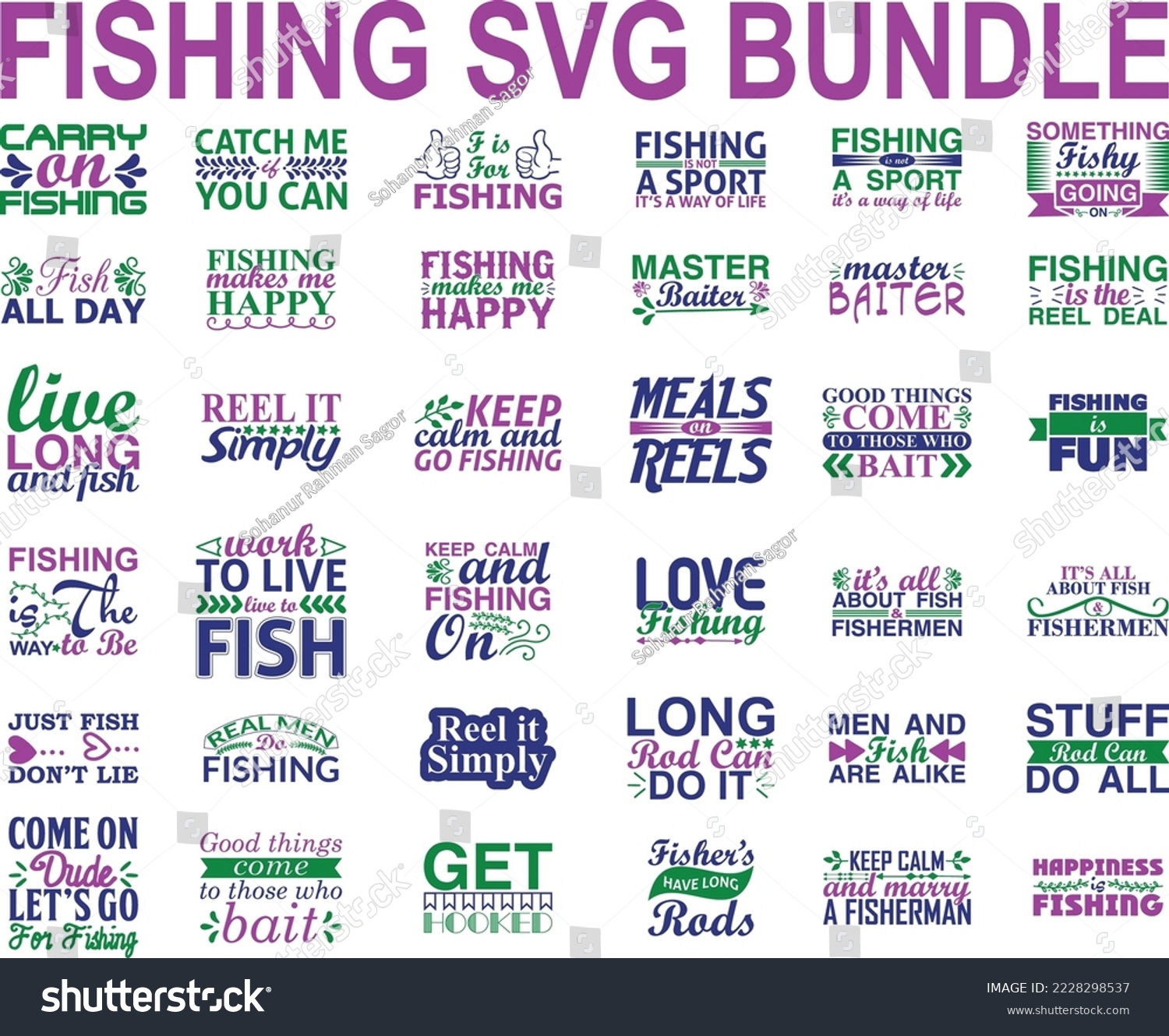 SVG of Fishing Svg Bundle.Fishing T-shirt Design Svg Bundle. svg