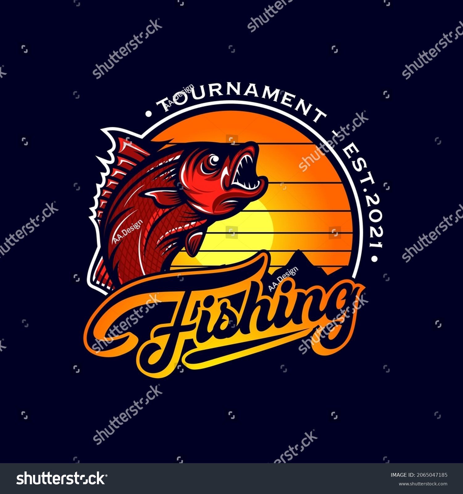 Fishing Tournament Logo Vector Template Stock Vector (Royalty Free ...