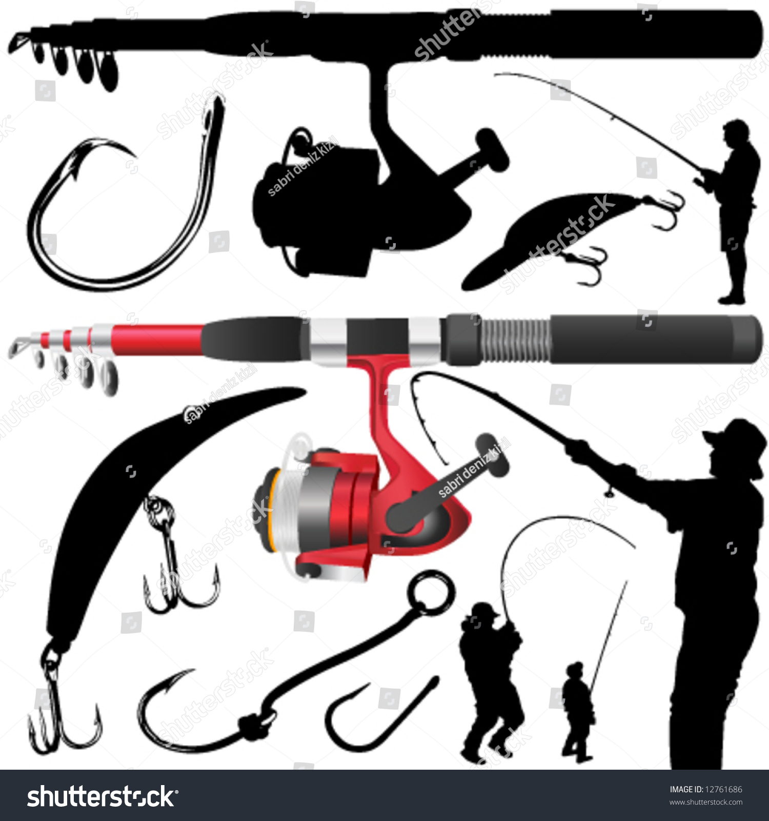 Fishing Vector - 12761686 : Shutterstock
