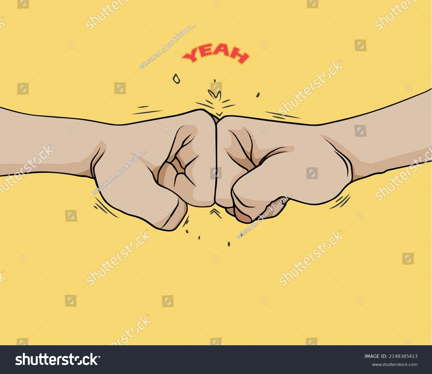 Fist Bump Gesture Similar Meaning Handshake Stock Vector Royalty Free 2148385413 Shutterstock 9535