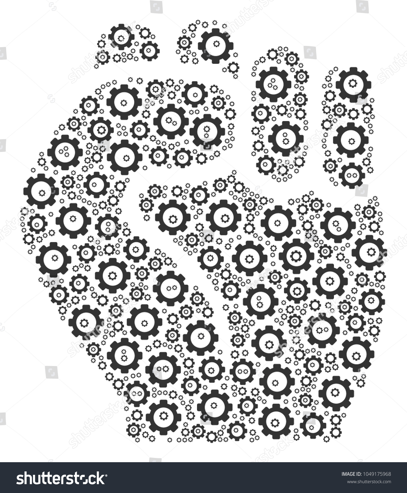 Fist Collage Gears Vector Gear Wheel Stock Vector Royalty Free