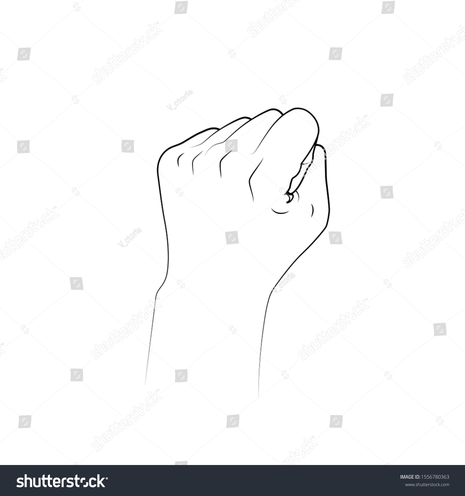 Fist Line Drawing Symbol Power Fight Stock Vector (royalty Free 