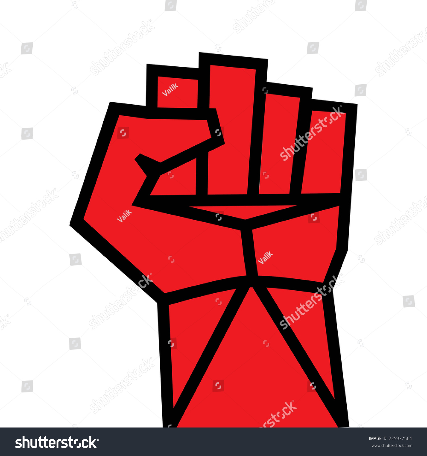 Fist Red Clenched Hand Vector Victory Stock Vector Royalty Free 225937564 Shutterstock 9853