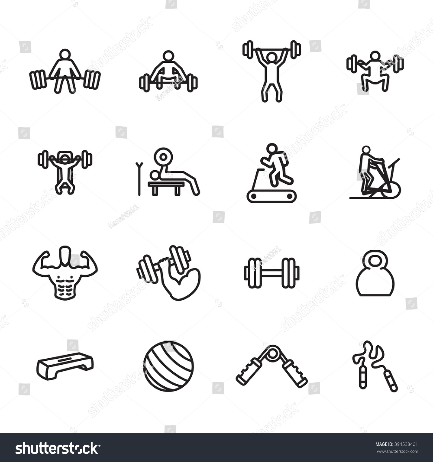 SVG of Fitness and exercise icon set. Vector illustration.  svg