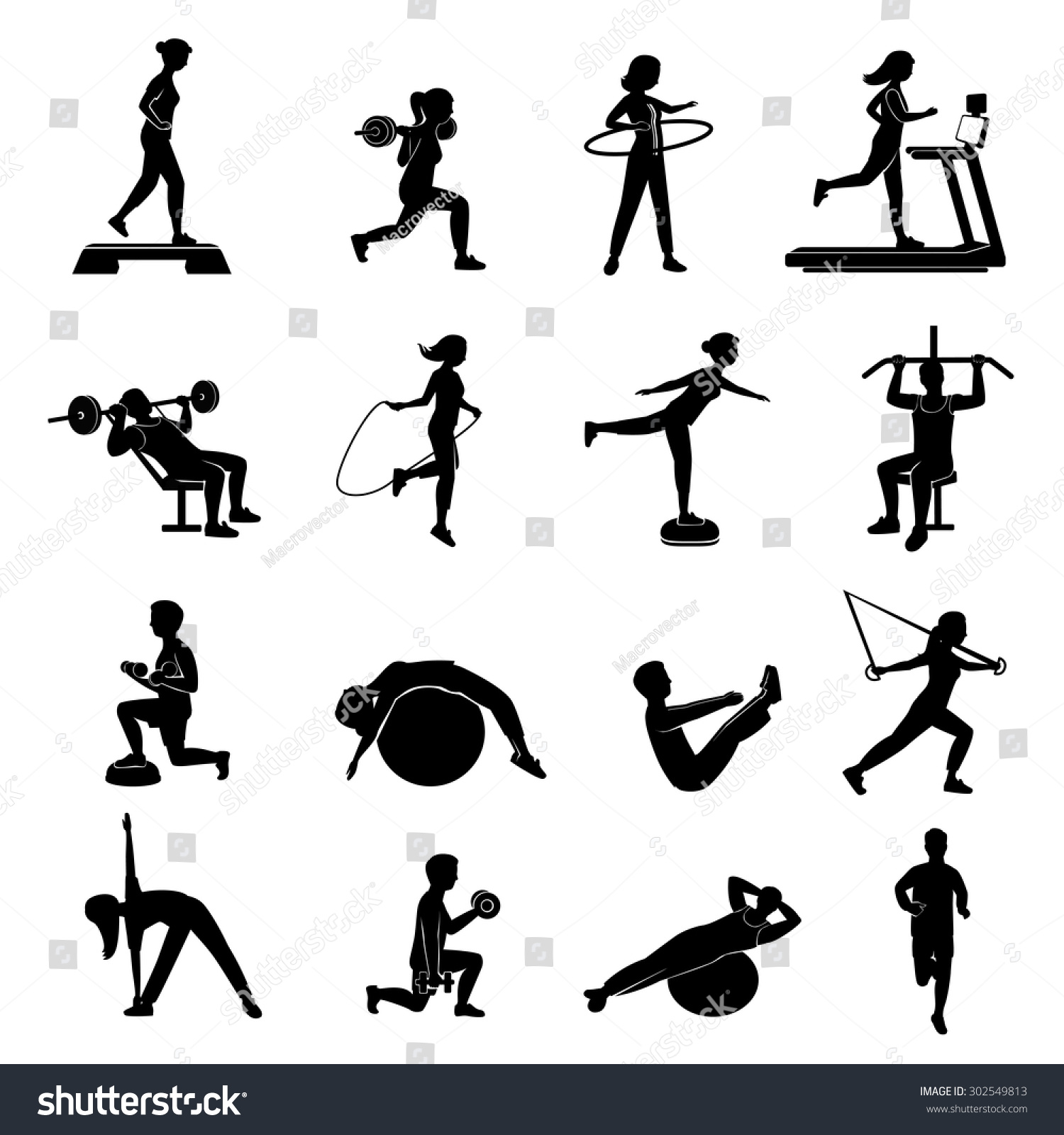 Fitness Cardio Workout Body Shaping Exercise Stock Vector (Royalty Free ...