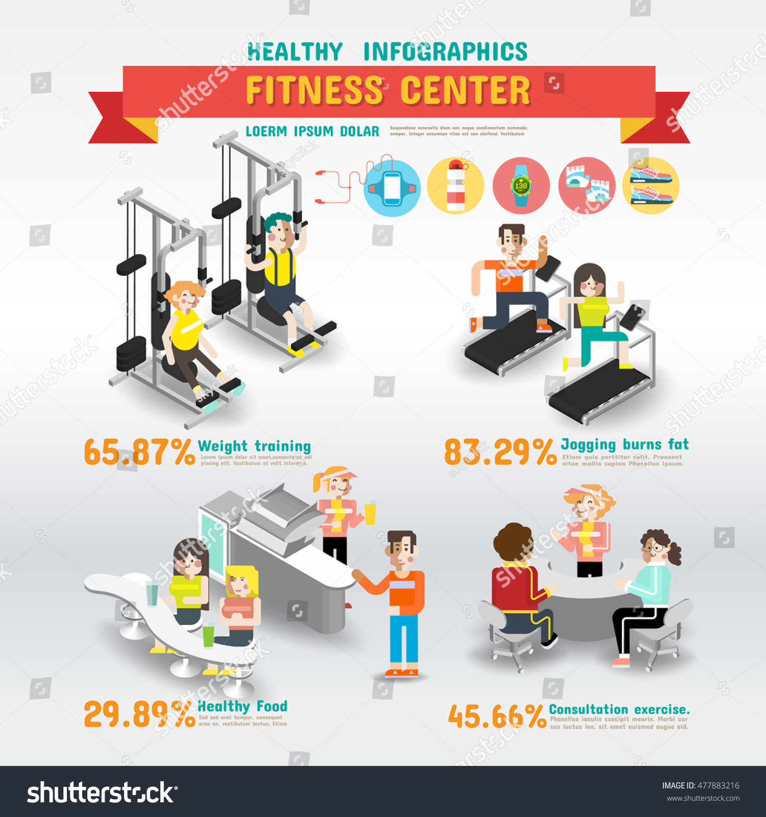 Fitness Center Infographics Stock Vector 477883216 - Shutterstock