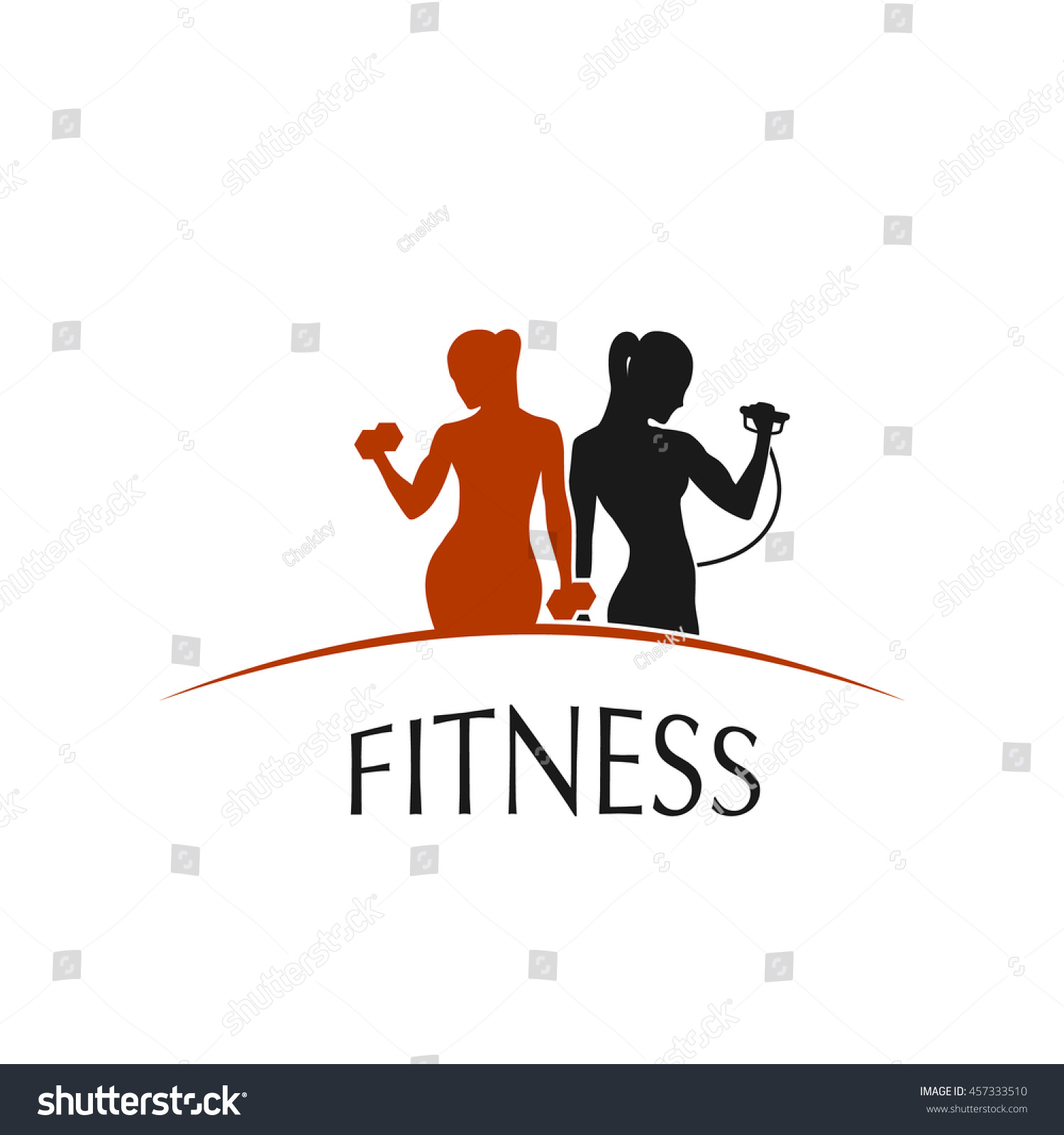 Fitness Club Logo Depicting Women Gym Stock Vector Royalty Free