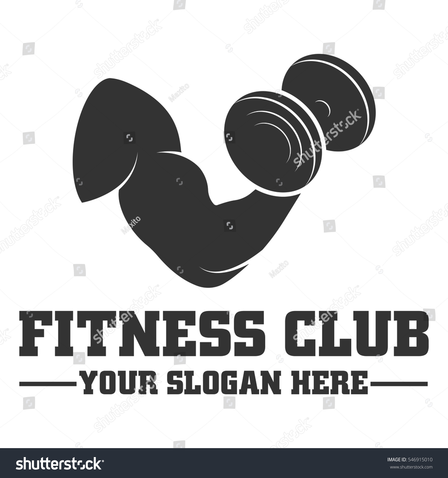 Fitness Club Logo Design Template Stock Vector (Royalty Free) 546915010 ...