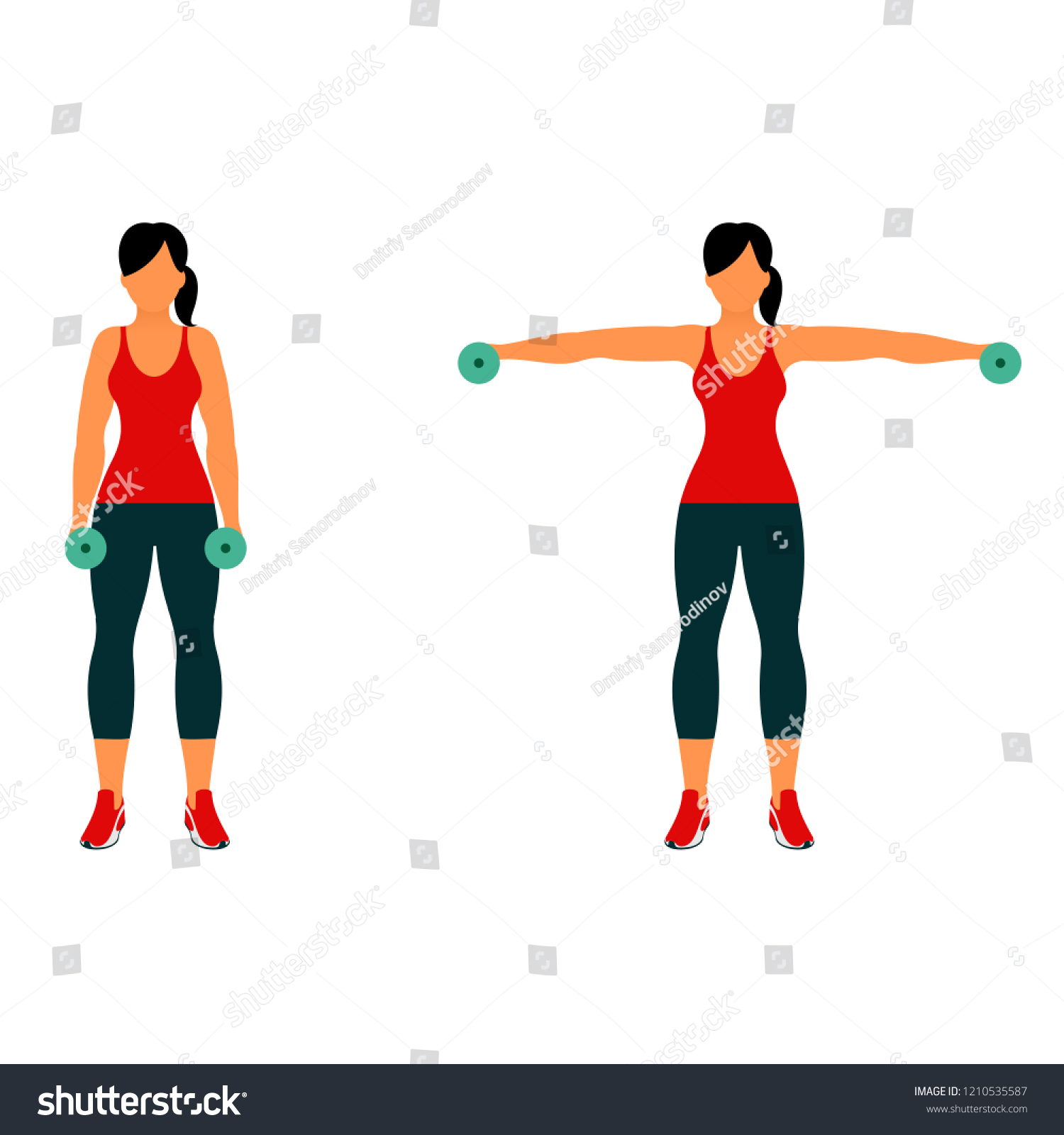 Fitness Exercises Strong Beautiful Body Fitness Stock Vector (Royalty ...