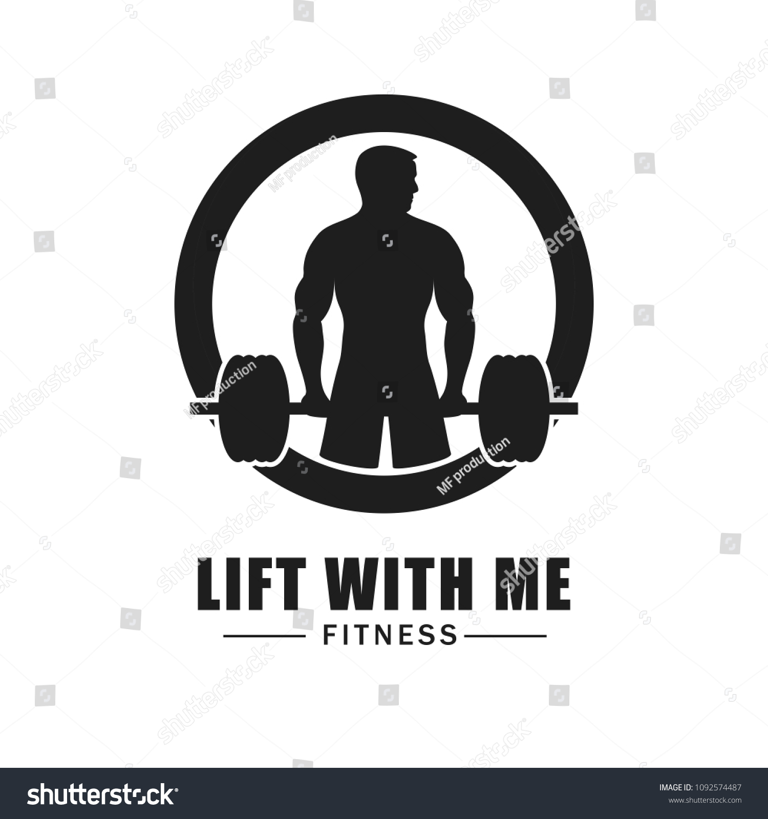 Fitness Logo Isolated On White Background Stock Image Download Now