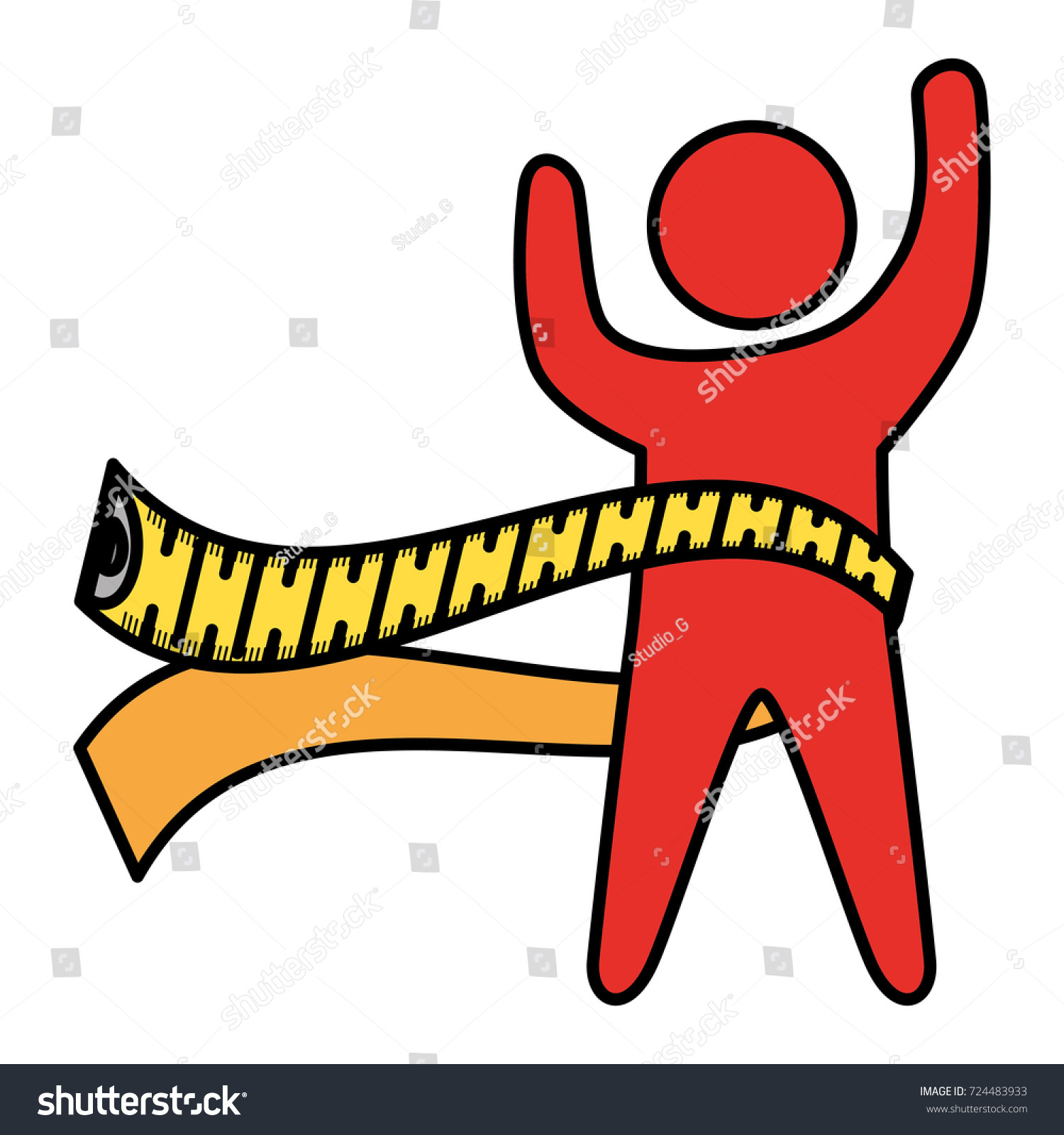 Fitness Silhouette Human Tape Measure Stock Vector (Royalty Free ...