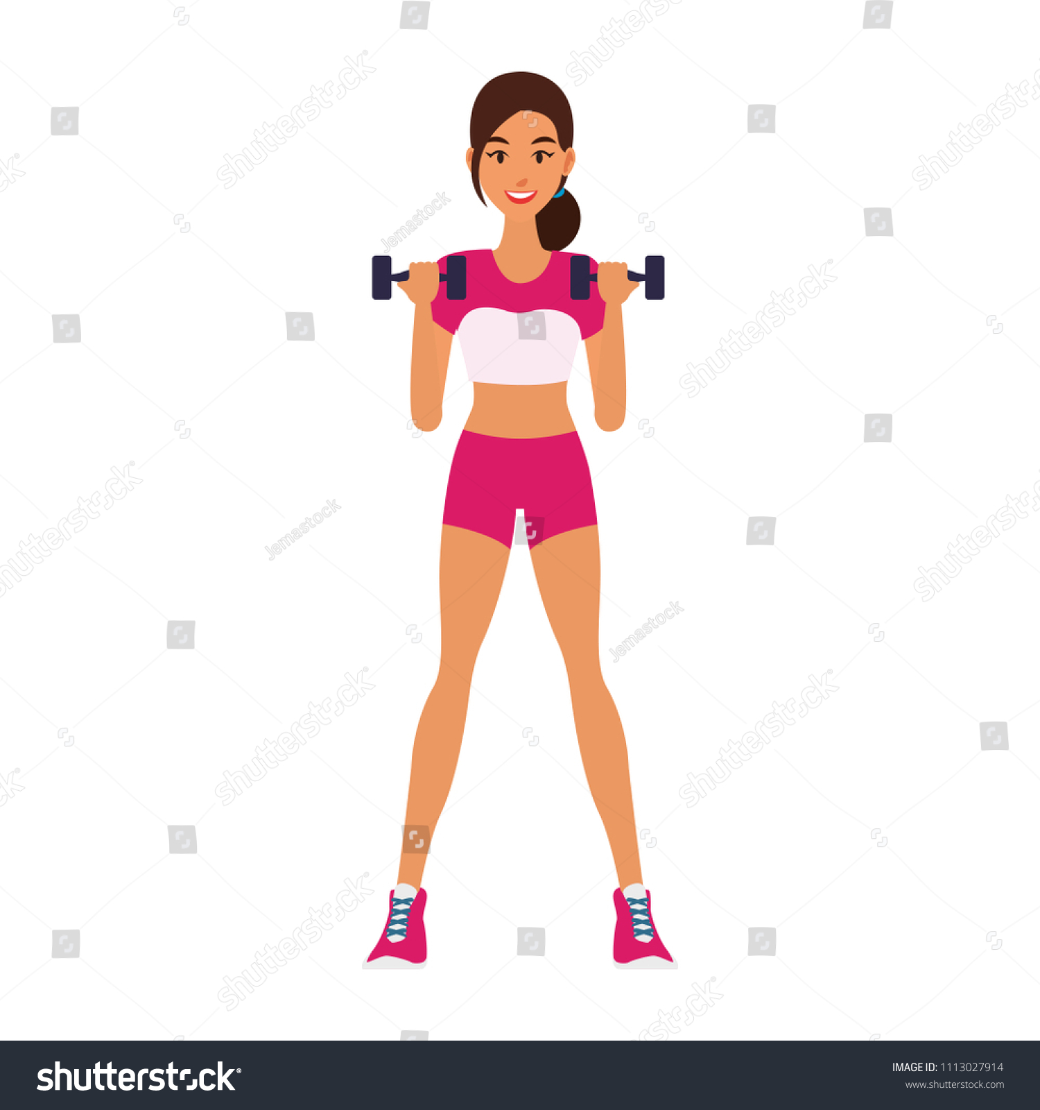 Fitness Woman Cartoon Stock Vector (Royalty Free) 1113027914 | Shutterstock