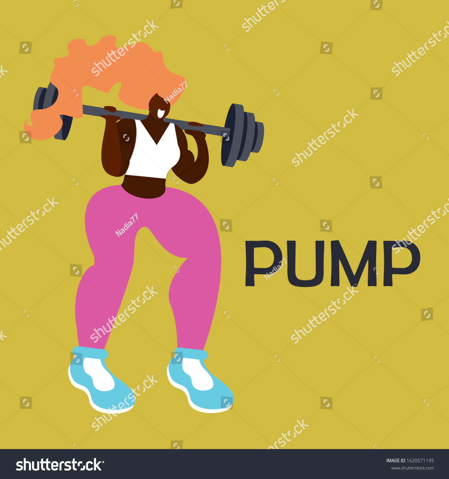 Fitness Woman Training Together On Weight Stock Vector Royalty Free