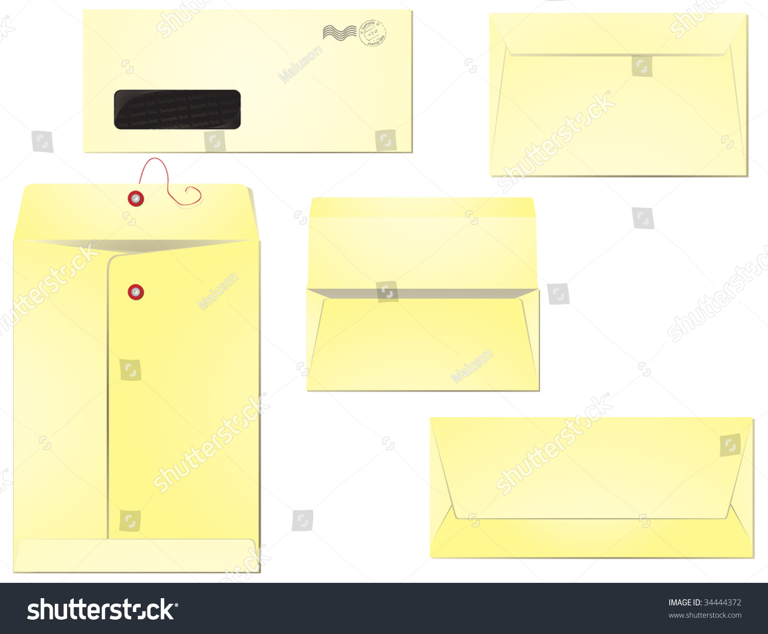 five-different-types-envelopes-business-correspondence-stock-vector-royalty-free-34444372