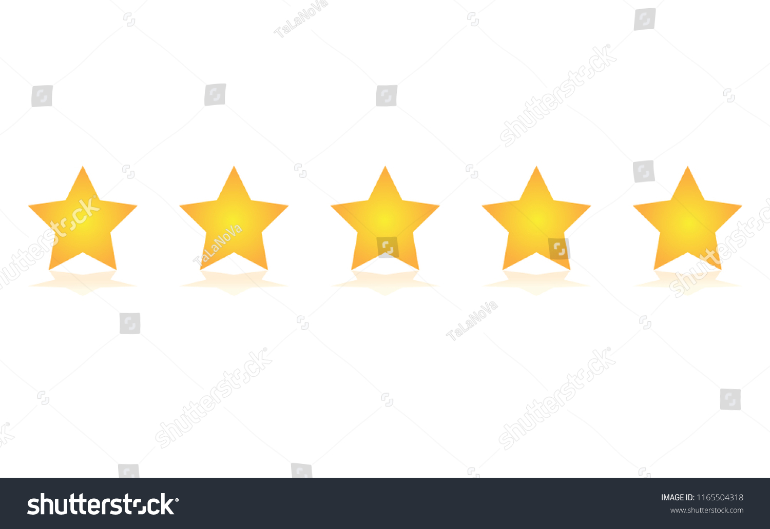 SVG of Five gold stars customer product rating review flat icon for apps and websites  svg