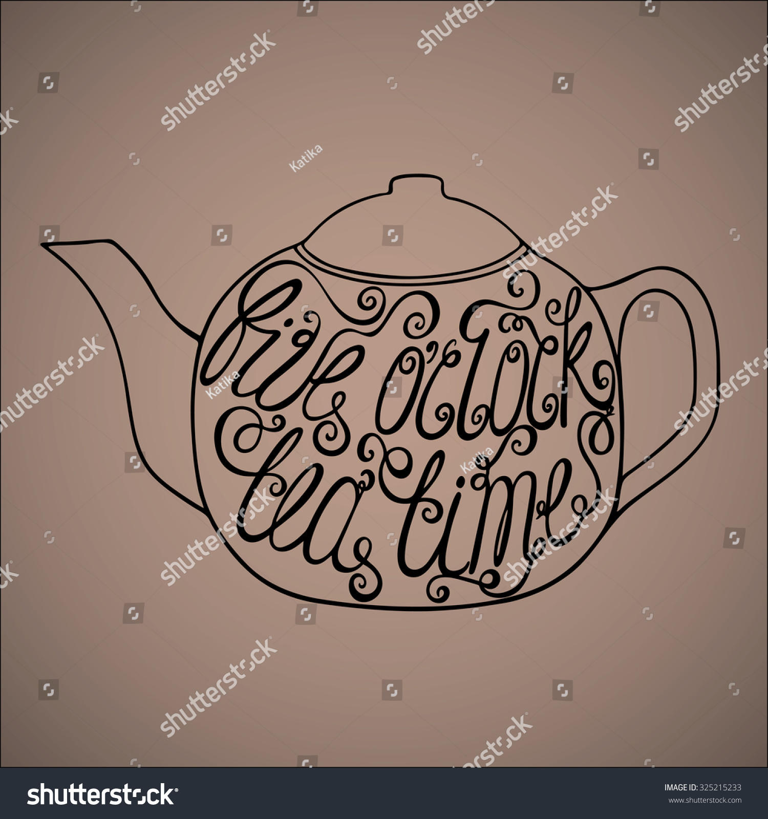 Five oclock tea time hand draw stock vector royalty free 325215233