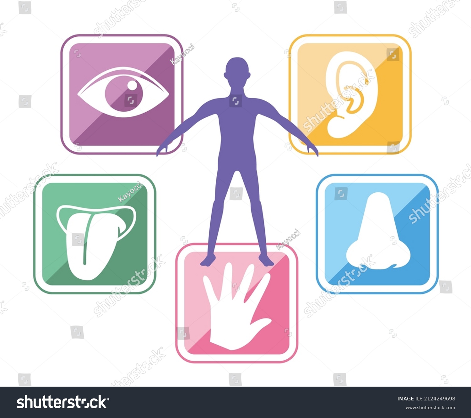 Five Senses Image Human Infographics Made Stock Vector (Royalty Free