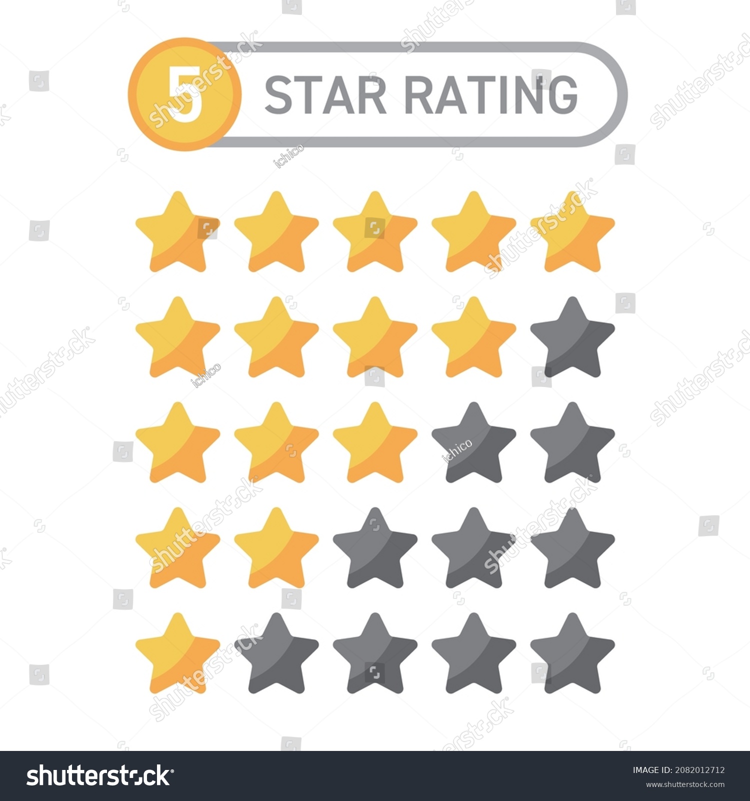 Five Star Rating Vector Illustration Stock Vector (Royalty Free ...