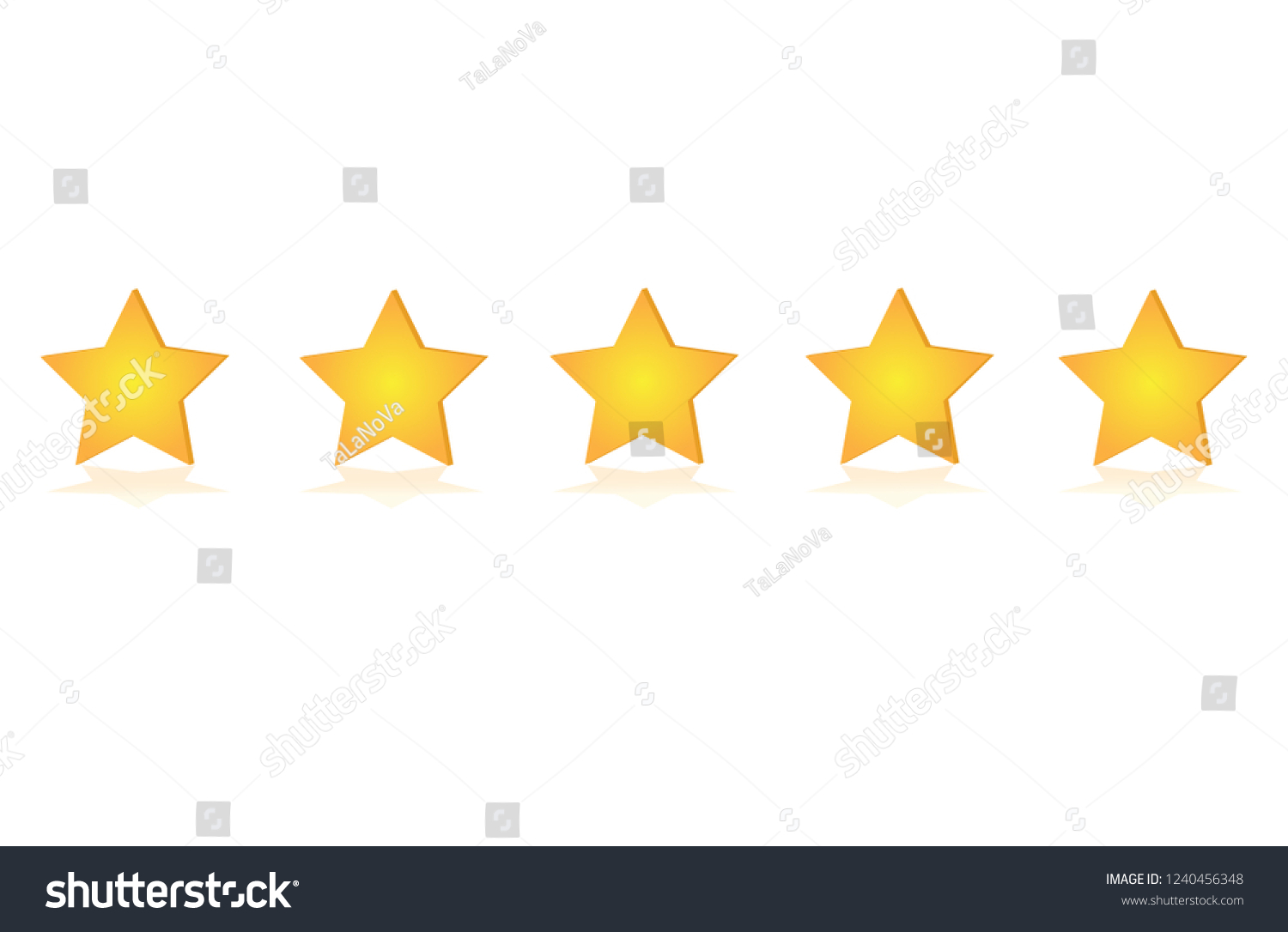 SVG of Five stars customer product rating review flat icon for apps and websites svg