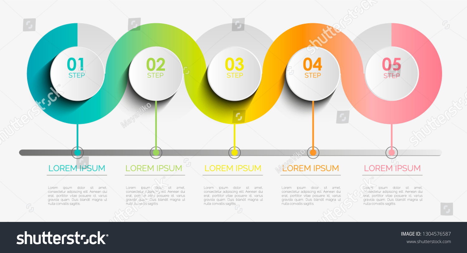 Five Steps Infographics Can Illustrate Strategy Stock Vector (Royalty ...