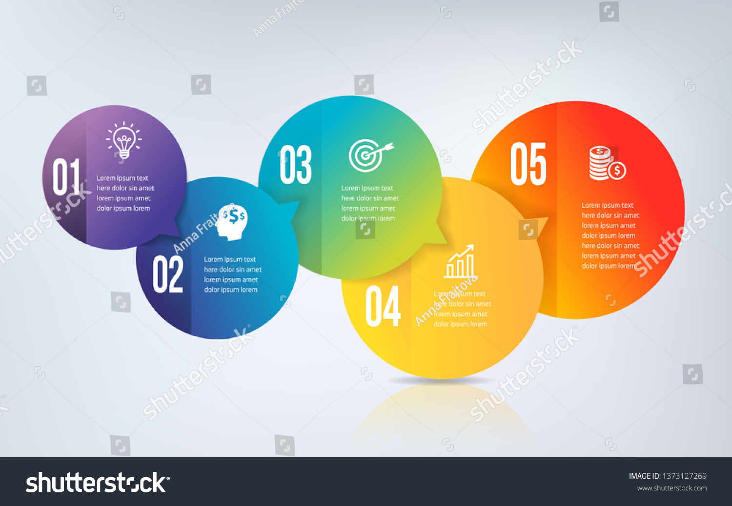 Five Steps Infographics Timeline Can Illustrate Stock Vector (Royalty ...