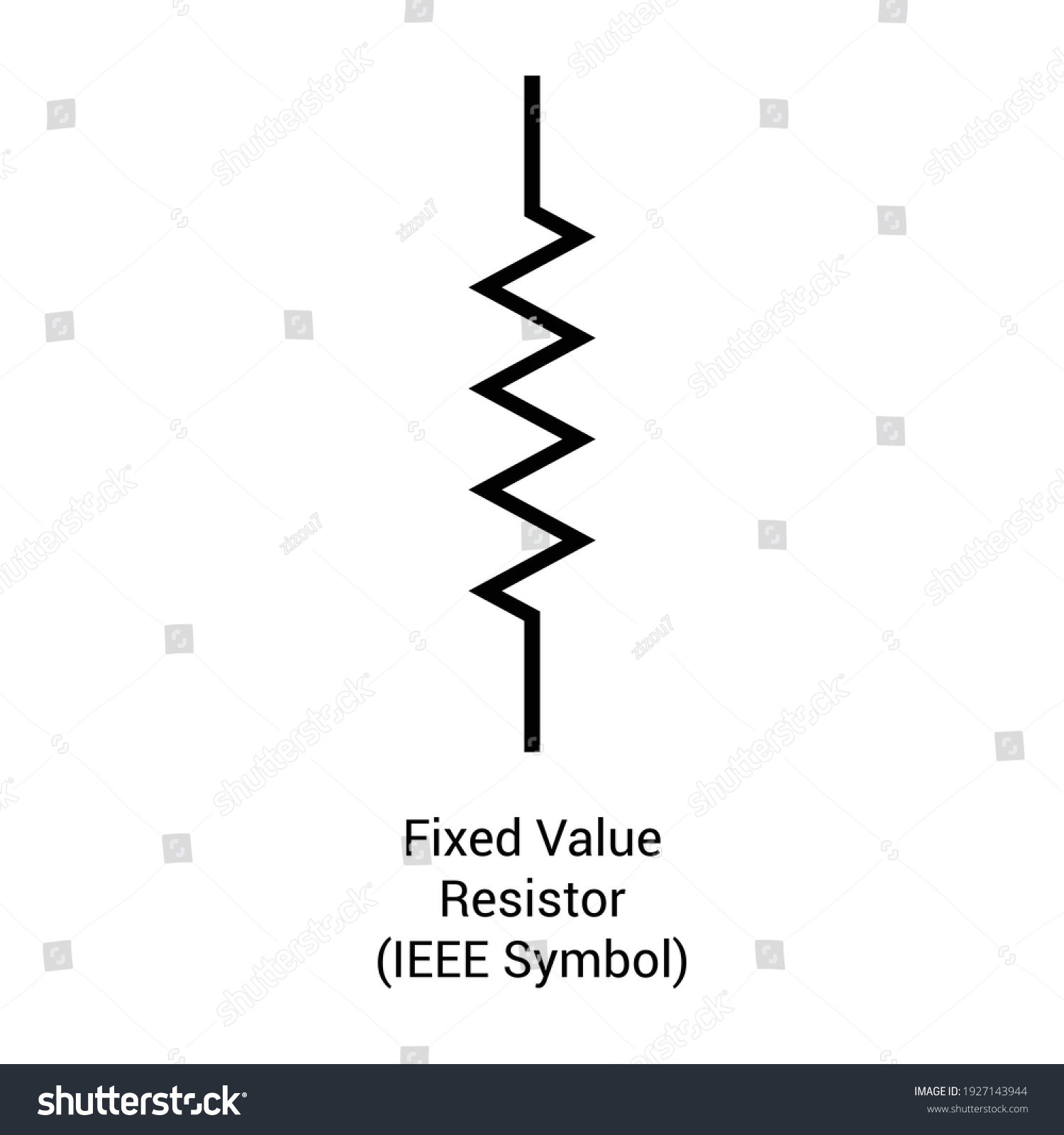 Fixed Value Resistor Symbol Ieee Symbols Vetor Stock livre De 