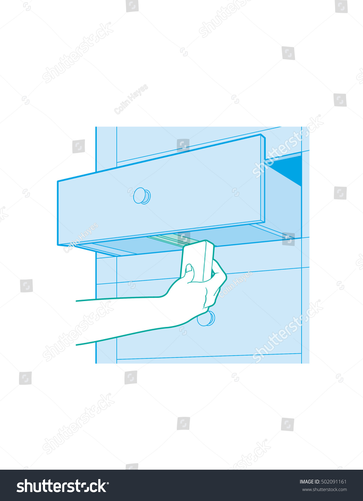 Fixing Stuck Dresser Drawer Stock Vector Royalty Free 502091161