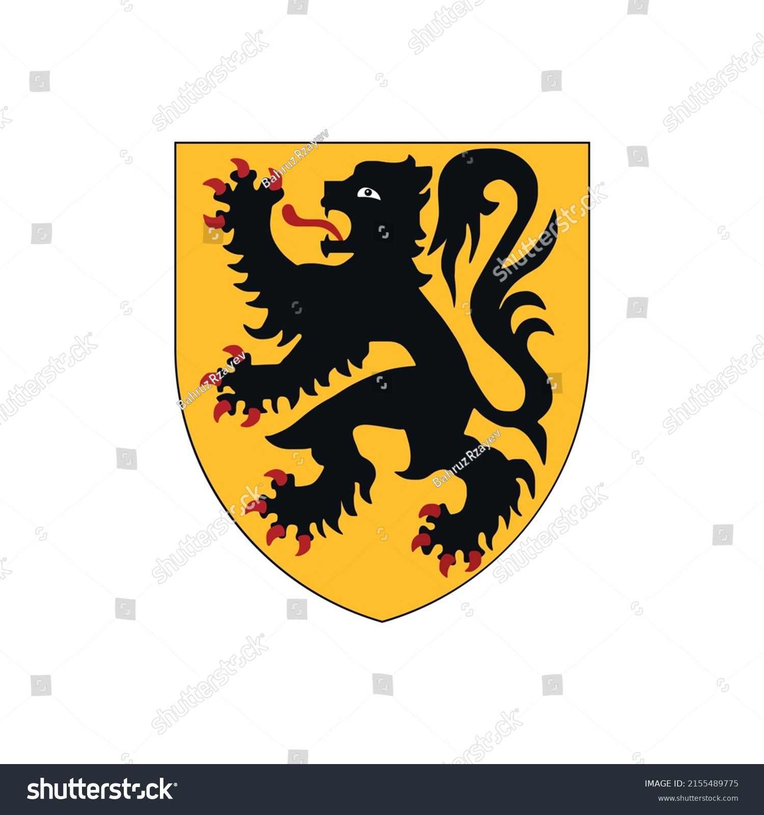 SVG of Flag and arms of Flanders - Belgium outline silhouette vector illustration
 svg