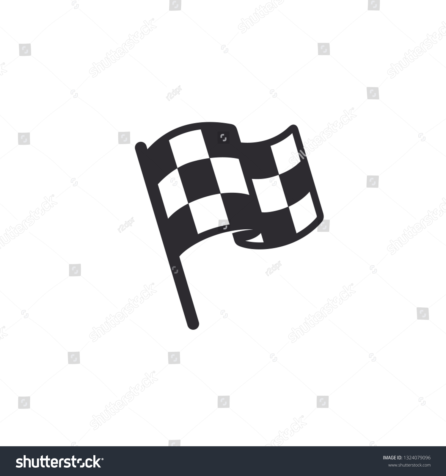 SVG of Flag icon. Racing sign. Checkered racing flag. Chequered racing flag on flagstaff. Black and white flag. Vector illustration. Finish, start mark. Racing symbol. Competition symbol. Game icon. svg