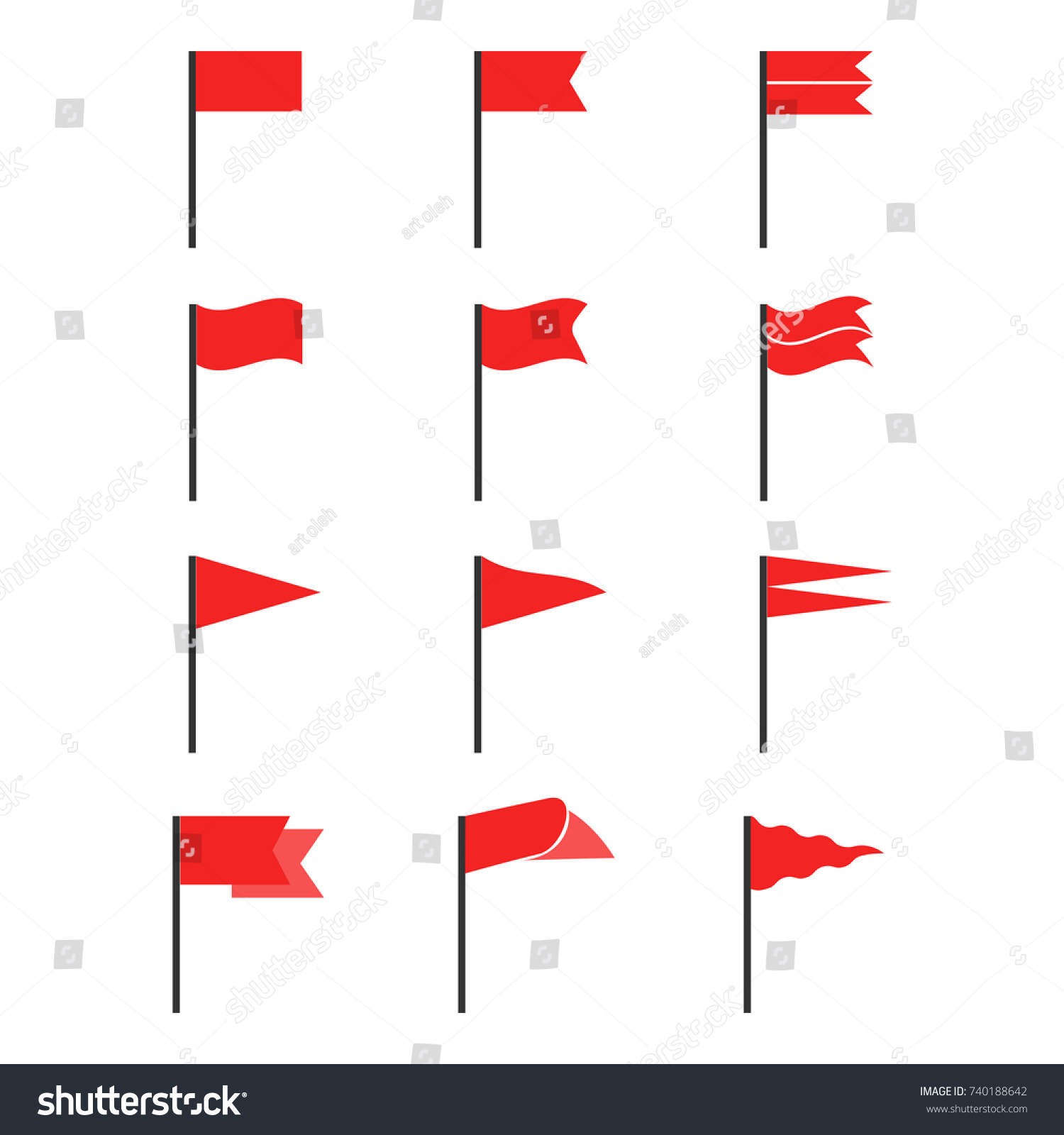 Flag Icon Set Vector Illustration Stock Vector Royalty Free 740188642 Shutterstock