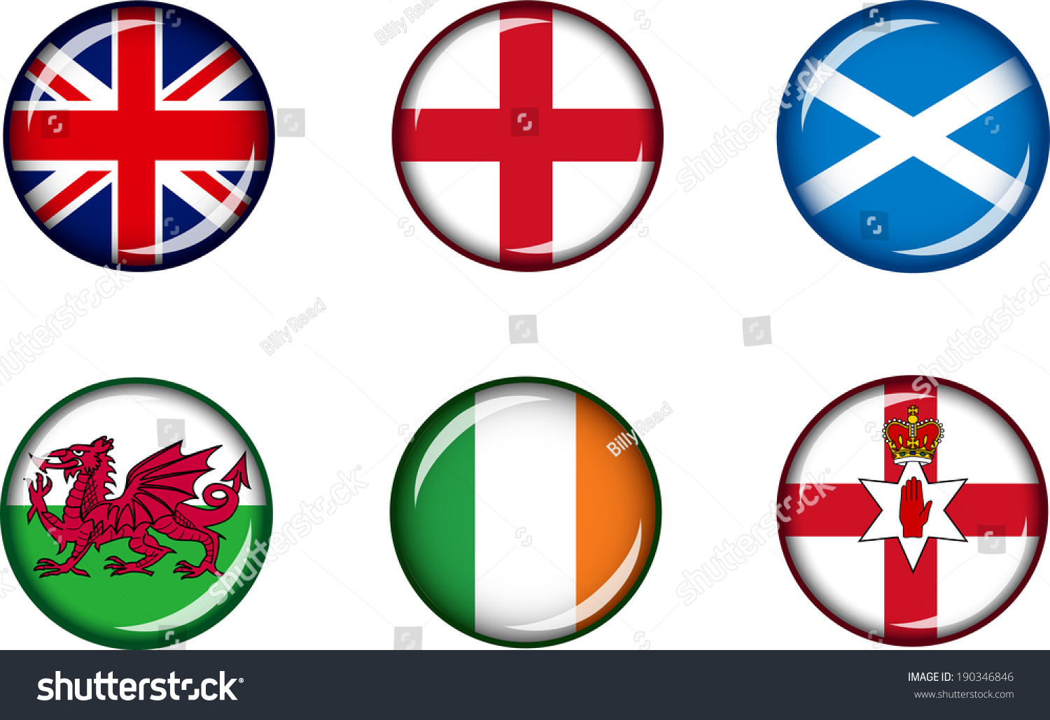 Flag Icons British Isles Vector Graphic Stock Vector Royalty Free