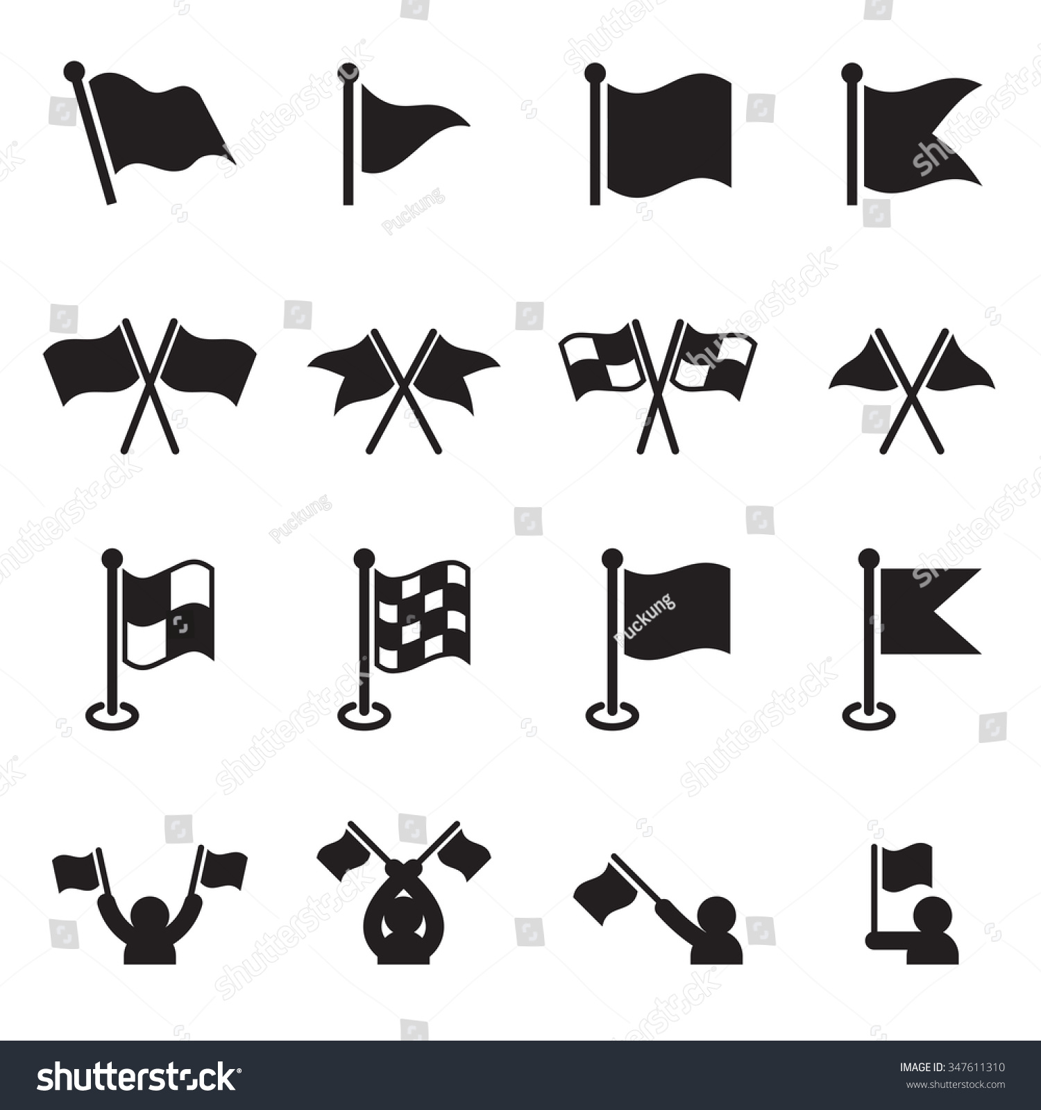 Flag Icons Set Stock Vector 347611310 : Shutterstock