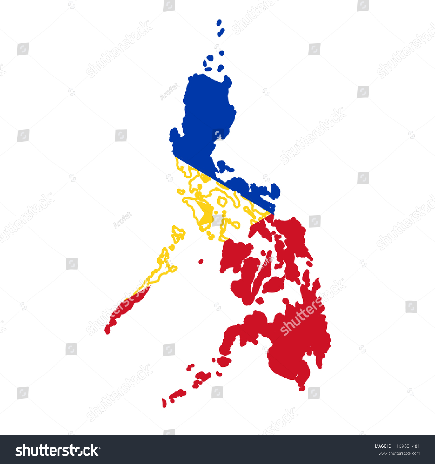 Flag Map Philippines Stock Vector (Royalty Free) 1109851481 | Shutterstock