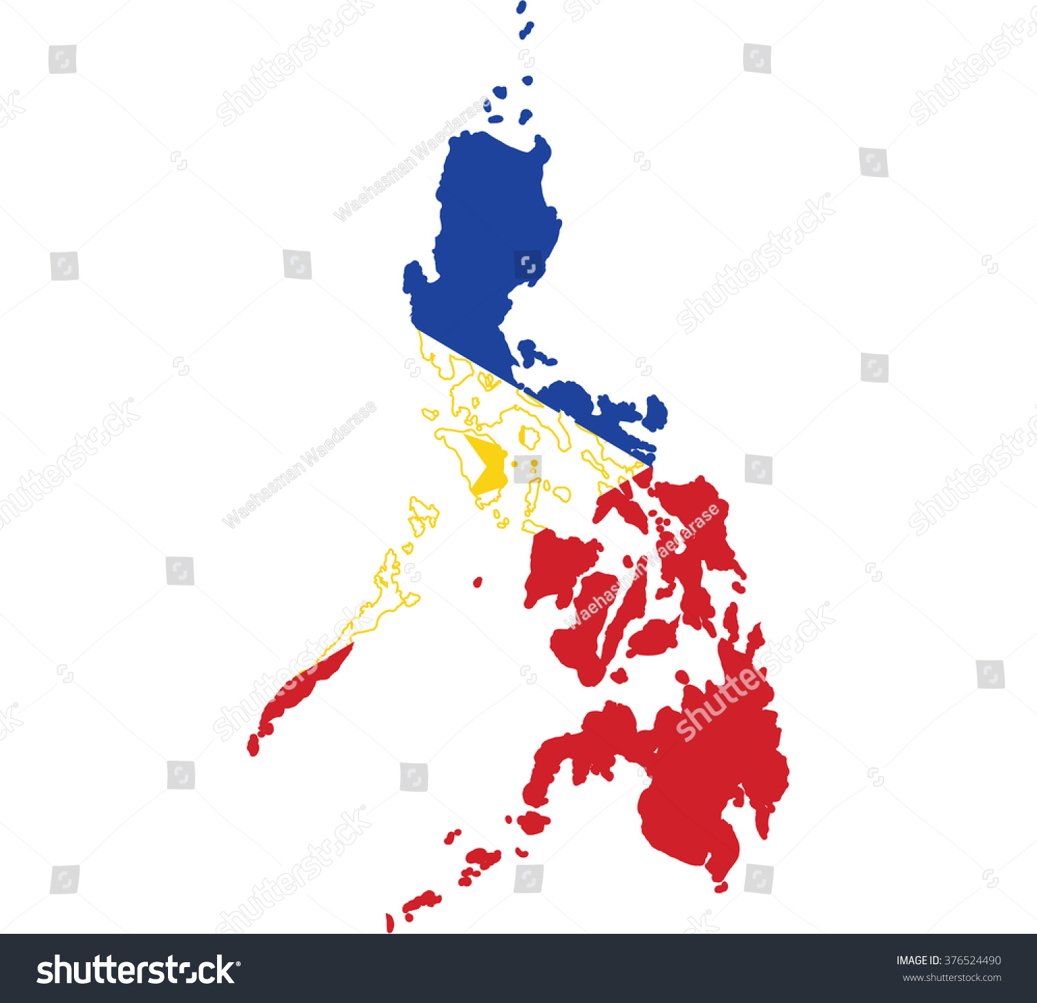 Flag Map Philippines Stock Vector 376524490 - Shutterstock