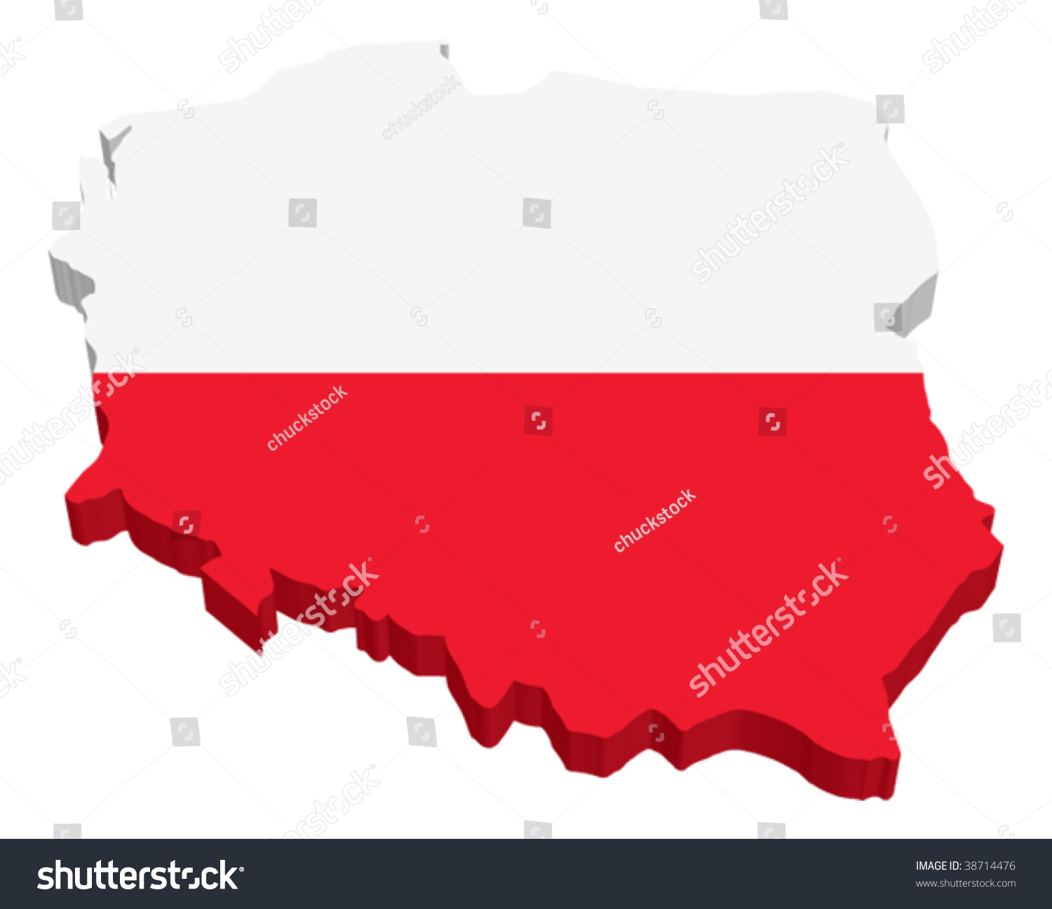 Flag Map Of Poland Stock Vector Illustration 38714476 : Shutterstock