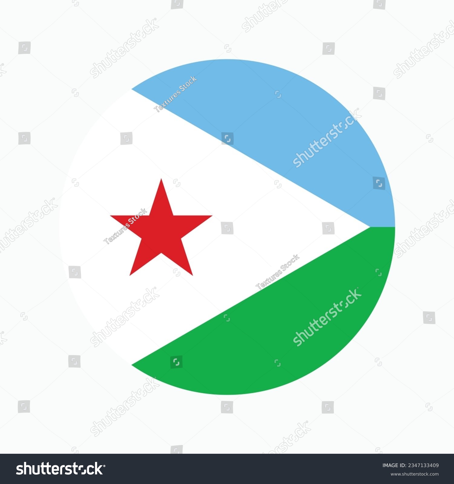SVG of Flag of Djibouti. Flag icon. Standard color. Circle icon flag. Computer illustration. Digital illustration. Vector illustration. svg